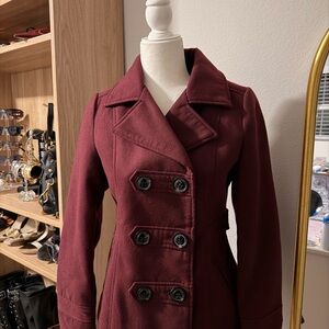 American Rag Double-Breasted Maroon Pea Coat